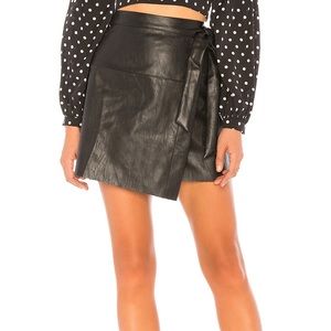 NWT Seek the Label LF Black Leather Wrap Skirt